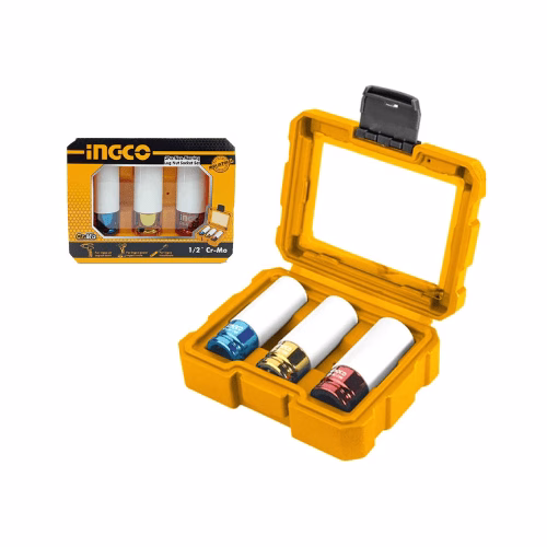 HNMLNS031 Ingco - 3Pcs 1/2 Non-Marring Lug Nut Socket Set - HNMLNS031 - Image 1